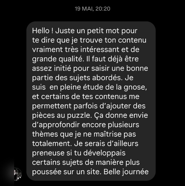 Témoignage d'un abonné